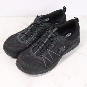 Skechers Women's 8.5 Gratis Black Air-Cooled Memory Foam Slip-On Sneakers Shoes